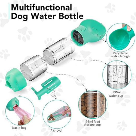 DogBot™ | Botella Portátil 4 en 1 Para Mascotas