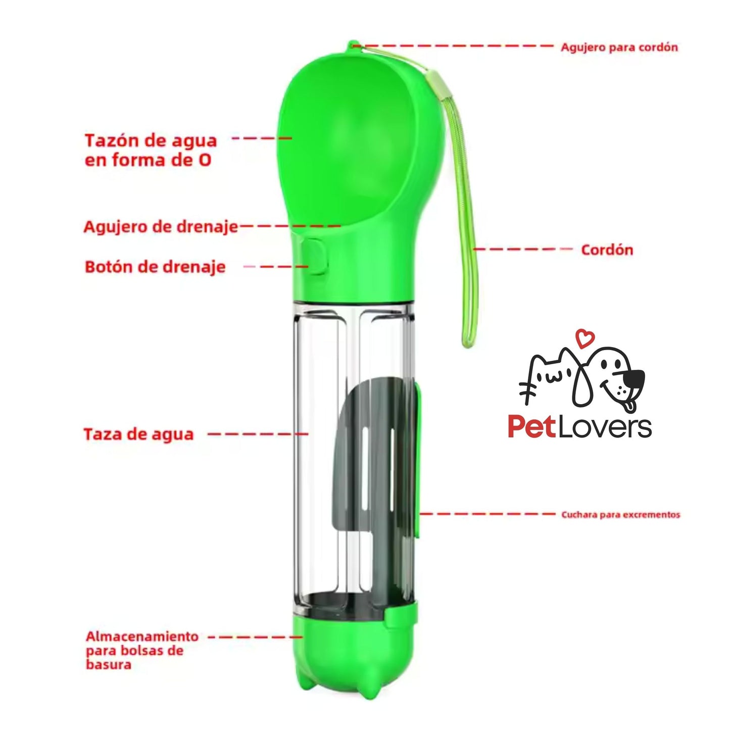 DogBot™ | Botella Portátil 4 en 1 Para Mascotas