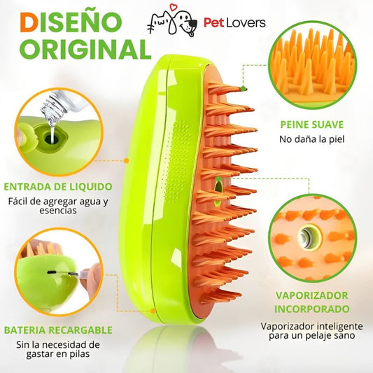 PetSpa Combo™ | Cepillo Vaporizador + Guante Quita Pelos