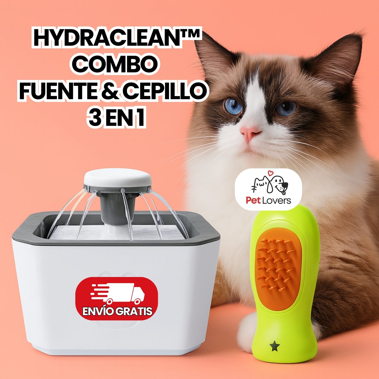 HydraClean™ | Combo Fuente & Cepillo 3 en 1