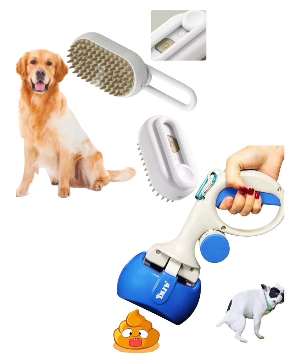 COMBO PetClean Duo™ | Cepillo Vaporizador + Recoge Popó para tu Mascota