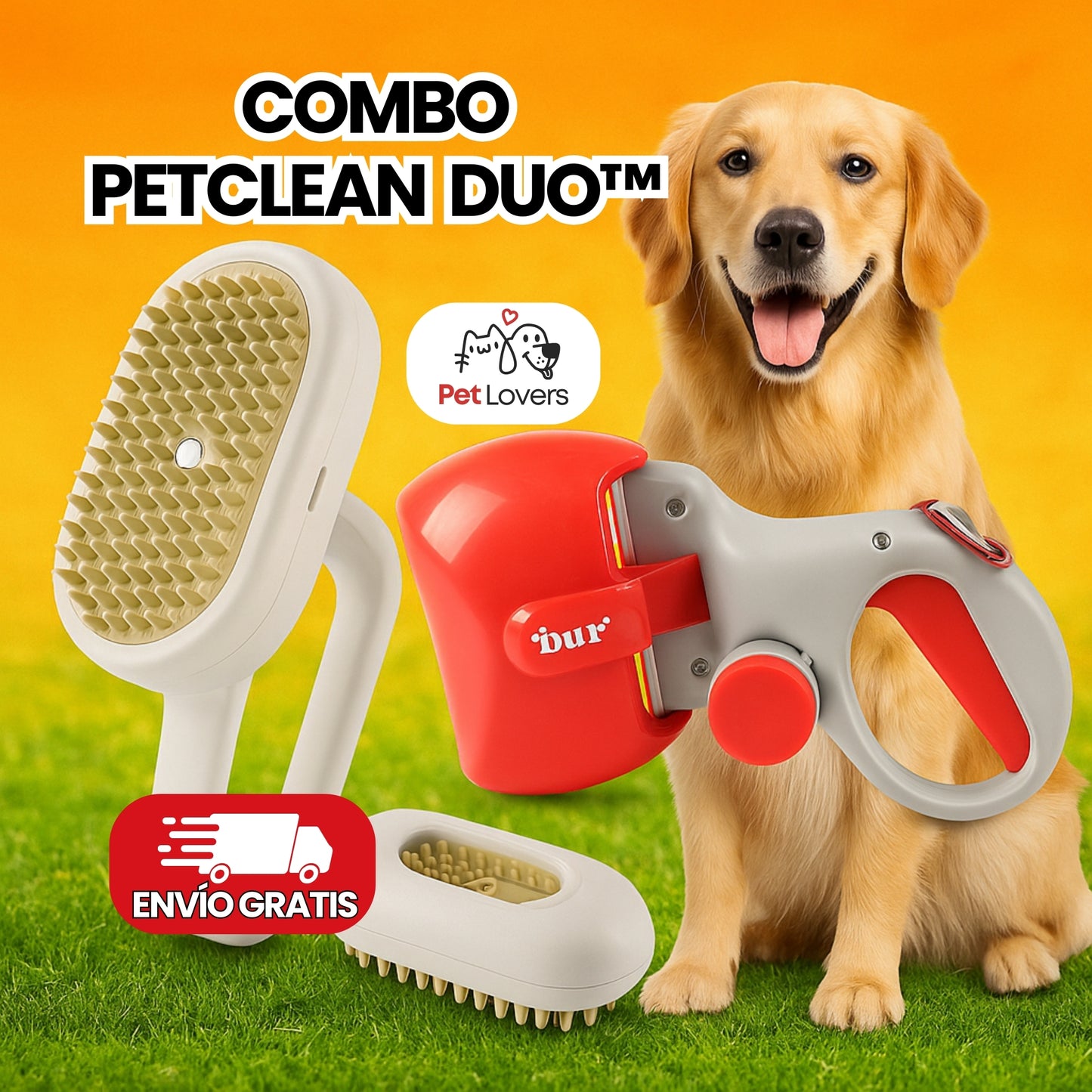 COMBO PetClean Duo™ | Cepillo Vaporizador + Recoge Popó para tu Mascota