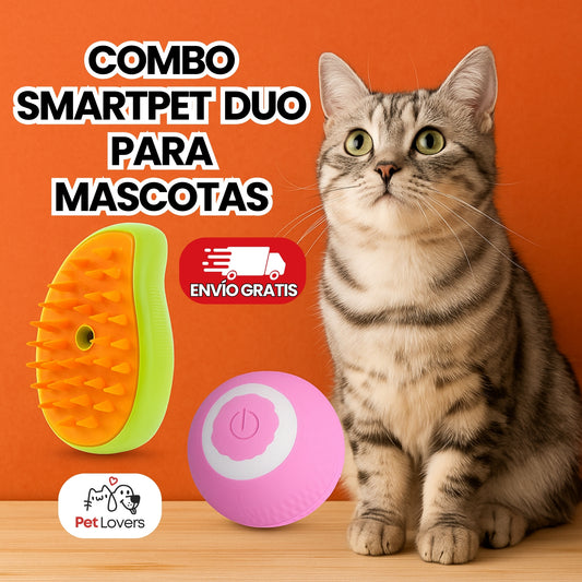 SmartPet Duo™ | Combo Pelota Divertida y Cepillo Vaporizador 3 en 1