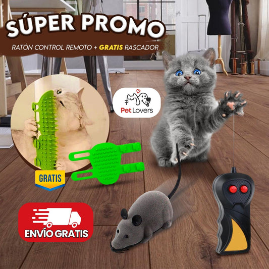 Rascatón™ | Combo (Ratón Interactivo + Rascador) Anti-Estrés para Gatos